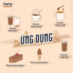 Thumbnail Bột Cacao Nguyên Chất 100% dòng Natural - Thuần tự nhiên, Không đường, Không Kiềm Hóa - Túi 50g 4