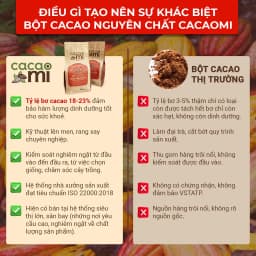 Thumbnail Bột cacao nguyên chất không đường CACAOMI Premium gu đậm ca cao socola chuẩn xuất khẩu 80g/250g/500g 2