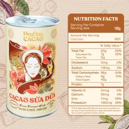 Thumbnail Bột cacao sữa dừa tự nhiên, thuần chay – Lon 350g – Heyday Cacao 3