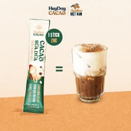 Thumbnail Bột Cacao Sữa Gói Tiện Lợi 20g - Vị truyền thống, Vị sữa dừa - Đậm vị từ cacao nguyên chất - Heyday 1