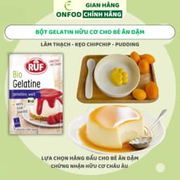 Thumbnail Bột gelatin hữu cơ ăn dặm cho bé Ruf ONFOD nhập khẩu Đức làm bánh thạch pudding chipchip kẹo dẻo 9g 1