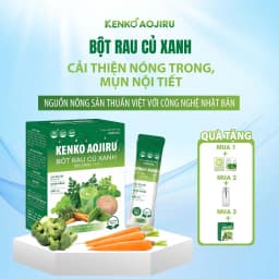 Thumbnail Bột Rau Củ Xanh Cải Bó Xôi Diếp Cá Cần Tây Mướp Đắng Bông Cải Xanh KENKO AOJIRU [Tặng Kèm 02 Mặt Nạ] 1