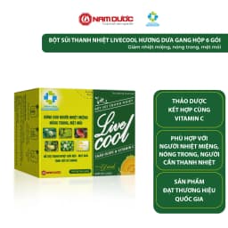 Thumbnail Bột sủi thanh nhiệt Livecool Nam Dược hương dưa gang hộp 6 góix7g hỗ trợ giảm nhiệt miệng nóng trong 2