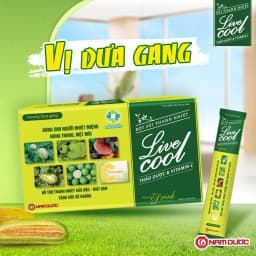 Thumbnail Bột sủi thanh nhiệt Livecool Nam Dược hương dưa gang hộp 10góix7g hỗ trợ giảm nhiệt miệng nóng trong 2