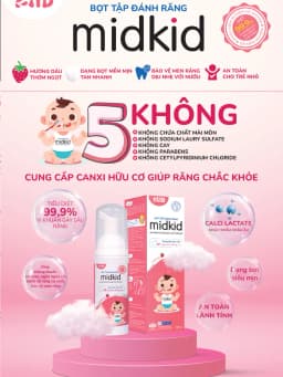 Thumbnail Bọt tập đánh răng Midkid chính hãng vị Dâu 60ml cho bé từ 1 tuổi, hữu cơ, bọt mịn tan nhanh, an toàn 3