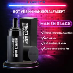 Thumbnail Bọt Vệ Sinh Nam ALFASEPT Intimate Wash For Men In Black Chai 100ml hương nước hoa 2