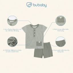 Thumbnail Bubaby - Bộ quần áo ngắn tay hoạ tiết kẻ ngang Siro Bubaby mềm mại cho bé 3