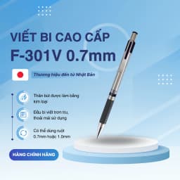 Thumbnail Bút Bi Bấm F301V 0.7mm Zebra - Nhật [Chính Hãng] - mực xanh 2