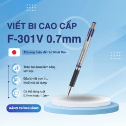 Thumbnail Bút Bi Bấm F301V 0.7mm Zebra - Nhật [Chính Hãng] - mực xanh 3