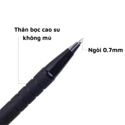 Thumbnail Bút Bi Bấm Pentel BK250 0.7mm Mực Êm Thiết Kế Cao Su Đen 3