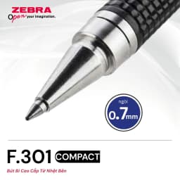Thumbnail Bút Bi Cao Cấp F.301 Compact 0.7mm Zebra Pen - Mực Xanh, Thân Kim Loại, Nhẹ 12.3g [CHÍNH HÃNG] 4