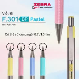 Thumbnail Bút Bi Kim Loại Cao Cấp F.301 Pastel Zebra Pen 1.0mm - Mực Xanh, Vỏ Kim Loại Sang Trọng [Chính Hãng] 3