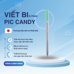 Thumbnail Bút bi nắp Pic Candy 0.7mm hộp 12 cây mực xanh - Zebra [Chính hãng] 2