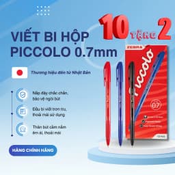 Thumbnail Bút bi nắp Piccolo hộp 12 cây xanh/đen/đỏ - Zebra [Chính hãng] 1