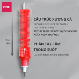 Thumbnail Bút Bi Nước Văn Phòng Deli Chính Hãng Ngòi 0.5mm Nét Viết Trơn Tru Mực Ra Đều Phù Hợp Ghi Chép 3