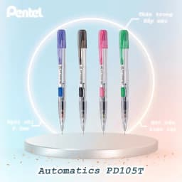 Thumbnail Bút Chì Bấm Pentel PD105T 0.5mm Trong Suốt - Bút Chì Bấm Thân Ngang 3