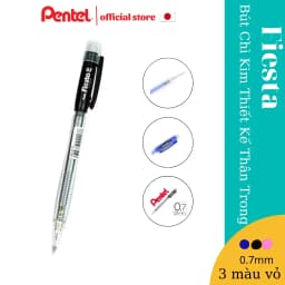 Thumbnail Bút Chì Kim Pentel Nhật Bản Fiesta AX107 Ngòi 0.7mm | Thiết Kế Thân Trong Đẹp Mắt |Trang Bị Đầu Tẩy Tiện Dụng | 3 Màu Vỏ 3