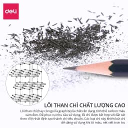 Thumbnail Bút chì phác thảo phiên bản cao cấp Deli - 2H, HB, 2B, 4B, 6B, 8B - Dành cho mỹ thuật chuyên nghiệp chì mềm độ đậm chuẩn 2