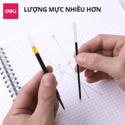 Thumbnail Bút Gel Bấm Deli Bi Nước Mực Xanh/Đen/Đỏ Cho Văn Phòng Học Sinh Ngòi 0.5mm - Mực Đều Chữ Đẹp - Có Ngòi Thay Thế 4