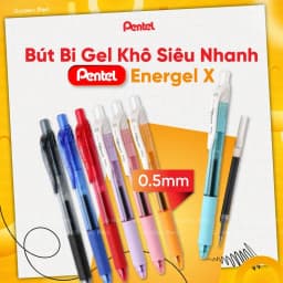 Thumbnail Bút Gel Bấm Pentel BLN105 – Nét Mượt, Nhanh Khô, Ngòi 0.5mm – Bút Bi Nước Nhiều Màu Cho Học Sinh 2
