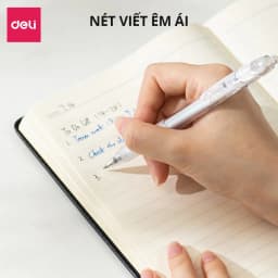 Thumbnail Bút gel bút bi nước mực xanh ngòi 0.5mm Deli, Bút bi bấm mực gel trơn tru viết sổ caligraphy 1