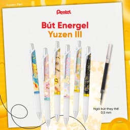 Thumbnail Bút Gel Ngòi 0.5mm Pentel Energel Yuzen BLN75YU Nhanh Khô 6 Mẫu Hoạ Tiết Độc Đáo 1