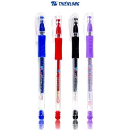 Thumbnail Bút Gel Thiên Long GEL-08 ngòi 0.5mm mực xanh/đỏ/đen/tím có nắp đậy, đệm cầm tay phù hợp cho học sinh 1