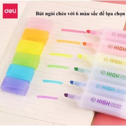 Thumbnail Bút highlight Deli 25 màu đánh dấu nhớ dòng dạ quang Deli màu pastel/neon - phù hợp cho học sinh văn phòng tiện dụng 3