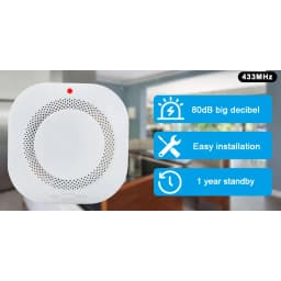 Thumbnail Cảm biến báo khói Wifi, phát tín hiệu RF 433Mhz. Có thể kết hợp với đèn báo động và chuông báo thông minh 3