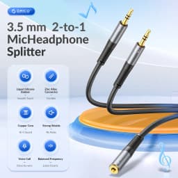 Thumbnail Cáp Âm Thanh ORICO 3.5 Mm 2 TRONG 1 Nam Đến 2 Cổng Nữ Aux Adapter Cáp Mic Âm Thanh Y Bộ Chia Cáp Âm Thanh Nối Dài Bộ Chia 1