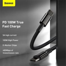 Thumbnail Cáp Baseus Sạc Nhanh Truyền Dữ Liệu 100w Usb C Pd Sang Usb Type C Dành Cho Mcbook pad Mi Mobile Phone 1