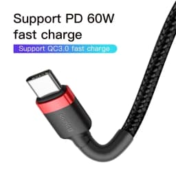 Thumbnail Cáp Baseus USB Type C sang USB Type C cho Samsung S8 S9 Plus Điện thoại di động Xiaomi PD 60W QC3.0 3A Cáp sạc nhanh cho loại C 1