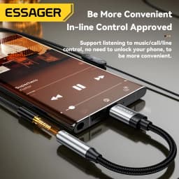 Thumbnail Cáp chuyển đổi âm thanh Essager 3.5mm USB C / L sang 3.5 Jack cắm tai nghe Bộ chuyển đổi AUX 2