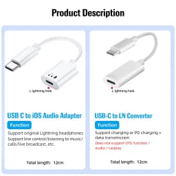 Thumbnail Cáp chuyển đổi sạc/âm thanh tai nghe FONKEN USB C sang iOS thích hợp cho iPhone 15 Pad Pro Samsung 2