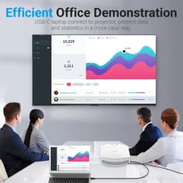 Thumbnail Cáp chuyển đổi USB sang DP Vention 8K 60Hz/2K144Hz kết nối USB C sang laptop/máy chiếu 1080P 2