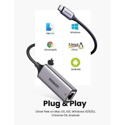Thumbnail Cáp chuyển đổi USB type C sang cổng mạng LAN 1Gbps RJ45 UGREEN CM199 50737 - Hàng phân phối chính hãng 2