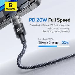 Thumbnail Cáp dữ liệu sạc nhanh Baseus Display 2 Type-C sang iP 20W Dây cáp sạc nhanh 1m 2m cho iP 11 12 13 14 Plus Pro Max 1