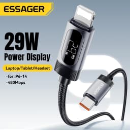 Thumbnail Cáp dữ liệu sạc nhanh Essager USB-C sang L 29W Công suất hiển thị kỹ thuật số 1