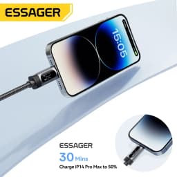 Thumbnail Cáp dữ liệu sạc nhanh Essager USB-C sang L 29W Công suất hiển thị kỹ thuật số 2