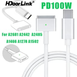 Thumbnail Cáp HdoorLink chuyển đổi cổng USB C sang Mg/safe 2 3 chuyên dụng thích hợp Cáp sạc Type c sang chân T chân cho A2681 A1466 A1278 1