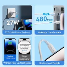 Thumbnail Cáp Lightning Vention PD 27W Type-C sang Lightning USB C đồng bộ dữ liệu thích hợp cho Iphone14/xe hơi 2