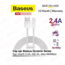 Thumbnail Cáp sạc Baseus Dynamic Series USB dùng cho 6/7/8/10/11/12/13/14 sạc nhanh 2.4A data tốc độ cao, dây bọc dù, dài 1m/2m 2
