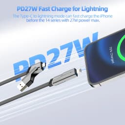 Thumbnail Cáp sạc GOOJODOQ 65W Sạc nhanh Đa năng 4 trong 1 Nhiều dây Usb có, Type-C, Micro 2