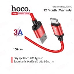 Thumbnail Cáp sạc Hoco X89 Type-C sạc nhanh 3A đầu sạc chống gãy gập dài 1M 1