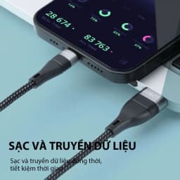 Thumbnail Cáp Sạc Nhanh Đa Năng 3 Trong 1 ROBOT RYT120 Chất Liệu Dây Bện Dù Chiều Dài 1.2m Hàng Chính Hãng 1