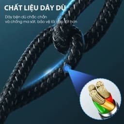 Thumbnail Cáp Sạc Nhanh Đa Năng 3 Trong 1 ROBOT RYT120 Chất Liệu Dây Bện Dù Chiều Dài 1.2m Hàng Chính Hãng 2