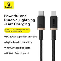Thumbnail Cáp Sạc Nhanh Baseus Dura Series Fast Charging Cable Type-C to Type-C 100W 3