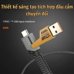 Thumbnail Cáp Sạc Nhanh bọc vải dù 4 Trong 1 Sạc Chống Gẫy Chính Hãng Bảo Hành 16  tháng - Vinzy 2