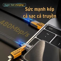 Thumbnail Cáp Sạc Nhanh bọc vải dù 4 Trong 1 Sạc Chống Gẫy Chính Hãng Bảo Hành 16  tháng - Vinzy 3