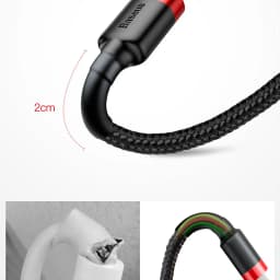 Thumbnail Cáp sạc nhanh CHÍNH HÃNG Baseus Chuẩn USB ra Type C - Dây Bọc Dù Chống Gãy Gập - Siêu Bền 3